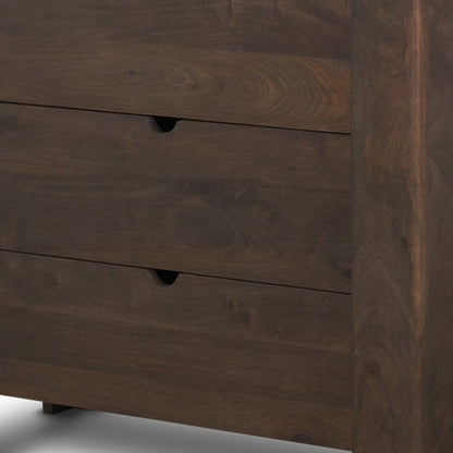36" Dark Brown Solid Wood Accent Cabinet With Three Drawers HomeRoots