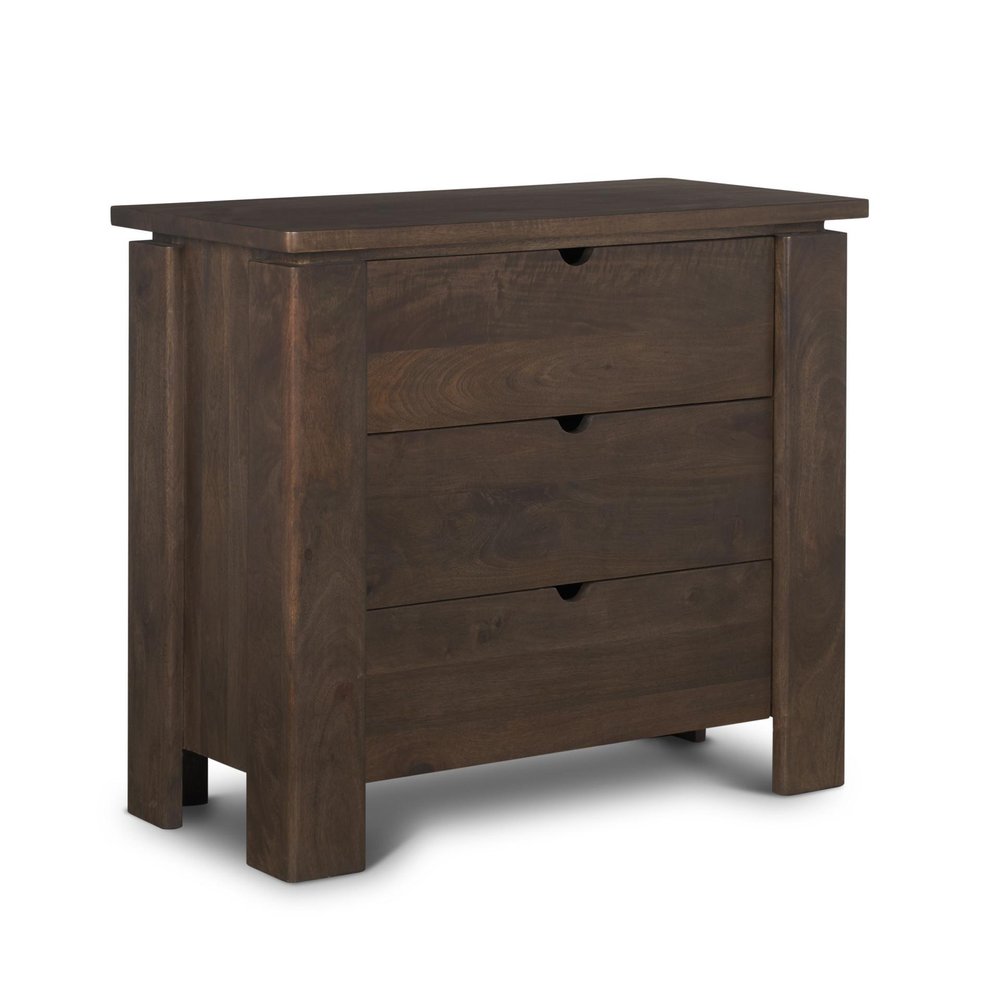 36" Dark Brown Solid Wood Accent Cabinet With Three Drawers HomeRoots