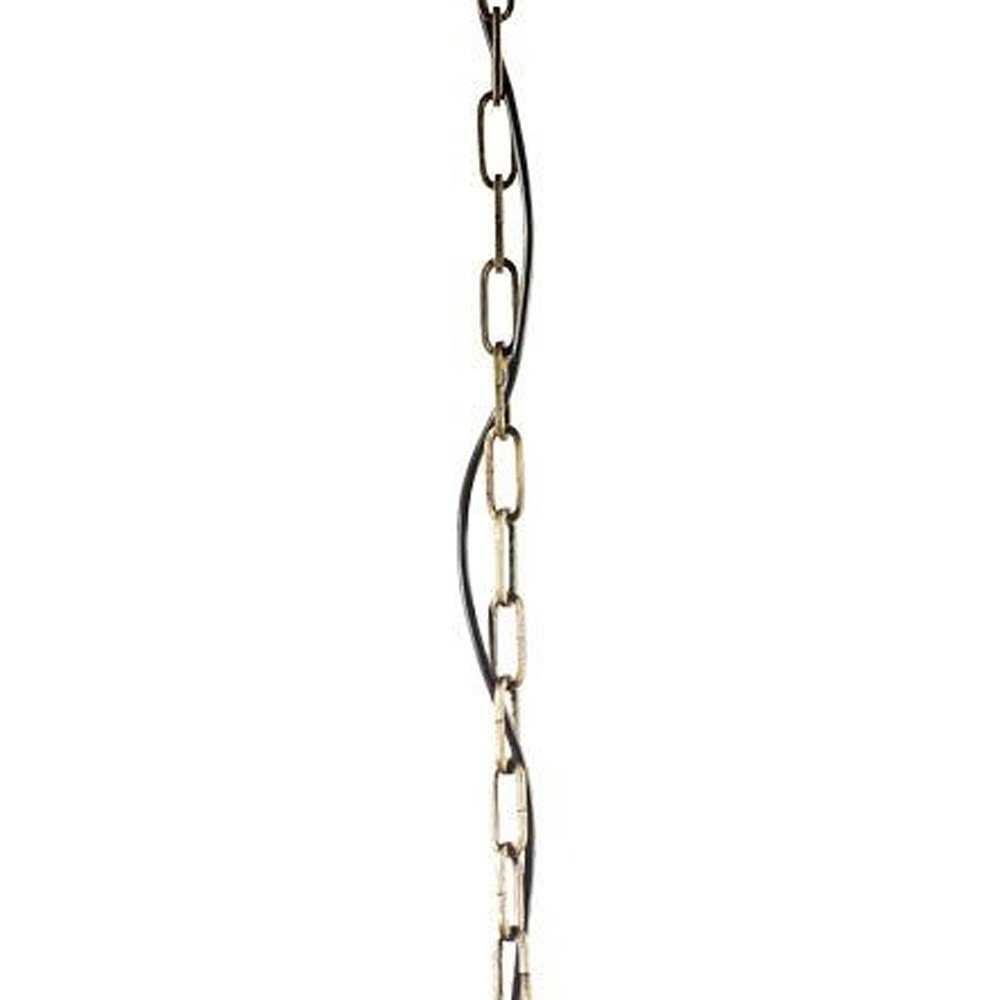 White And Gold Empire Three Light Metal and Beads Dimmable Chandelier HomeRoots