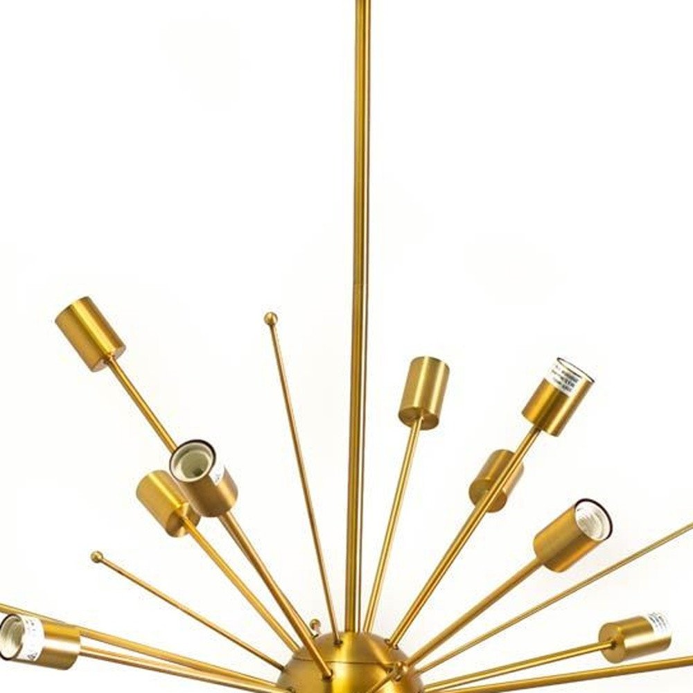 Gold Multi Light Metal Dimmable Chandelier — view 2