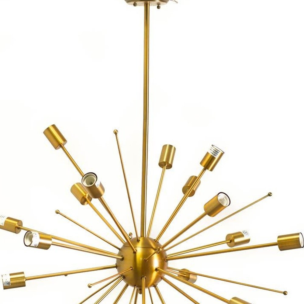 Gold Multi Light Metal Dimmable Chandelier — view 3