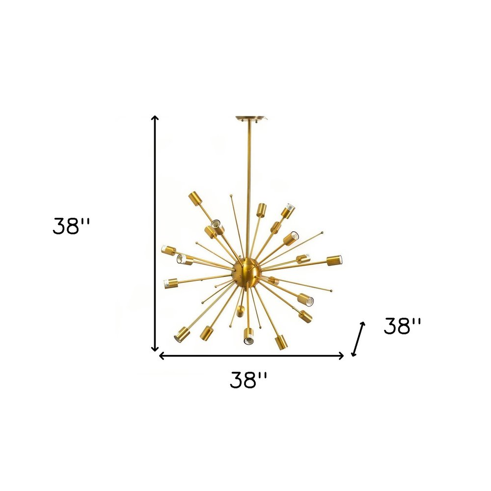 Gold Multi Light Metal Dimmable Chandelier — view 4
