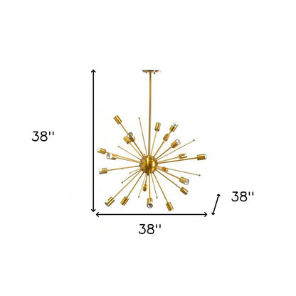 Gold Multi Light Metal Dimmable Chandelier