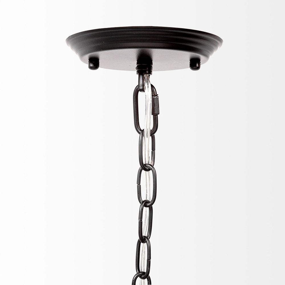 Black Candle Style Twelve Light Glass Dimmable Chandelier HomeRoots
