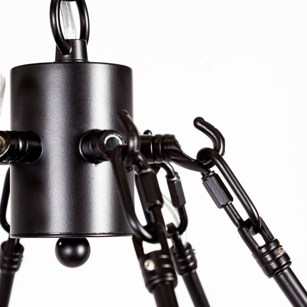 Black Candle Style Twelve Light Glass Dimmable Chandelier HomeRoots