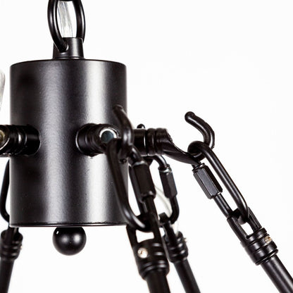 Black Candle Style Twelve Light Glass Dimmable Chandelier HomeRoots