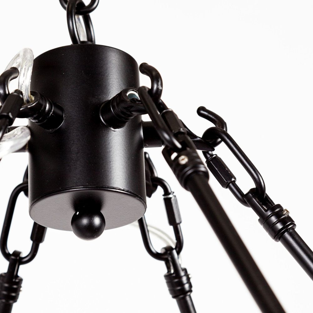 Black Candle Style Twelve Light Glass Dimmable Chandelier HomeRoots