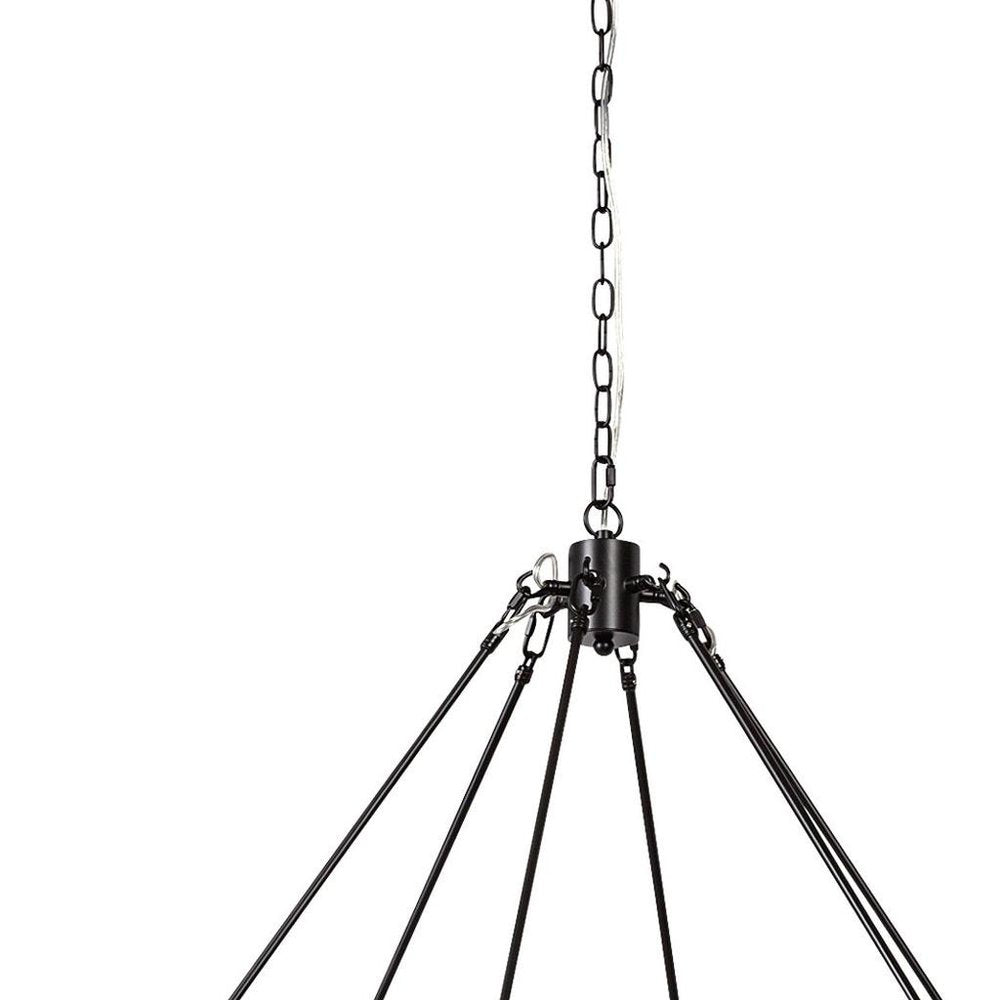Black Candle Style Twelve Light Glass Dimmable Chandelier HomeRoots
