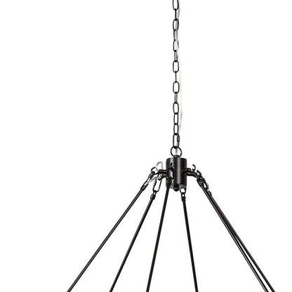 Black Candle Style Twelve Light Glass Dimmable Chandelier HomeRoots