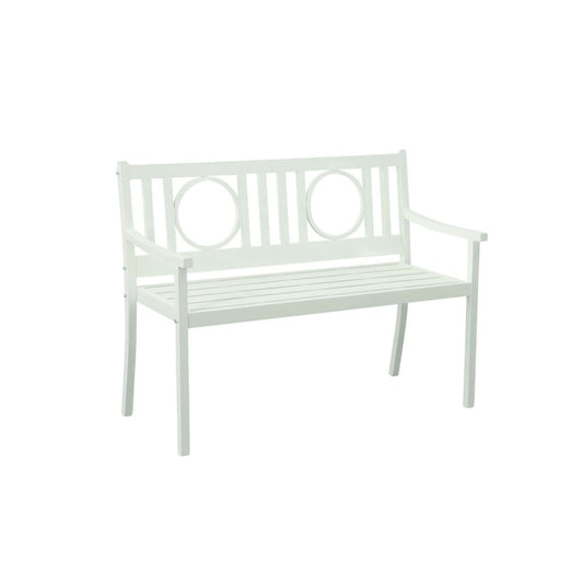 45" White Metal Garden Patio Bench HomeRoots