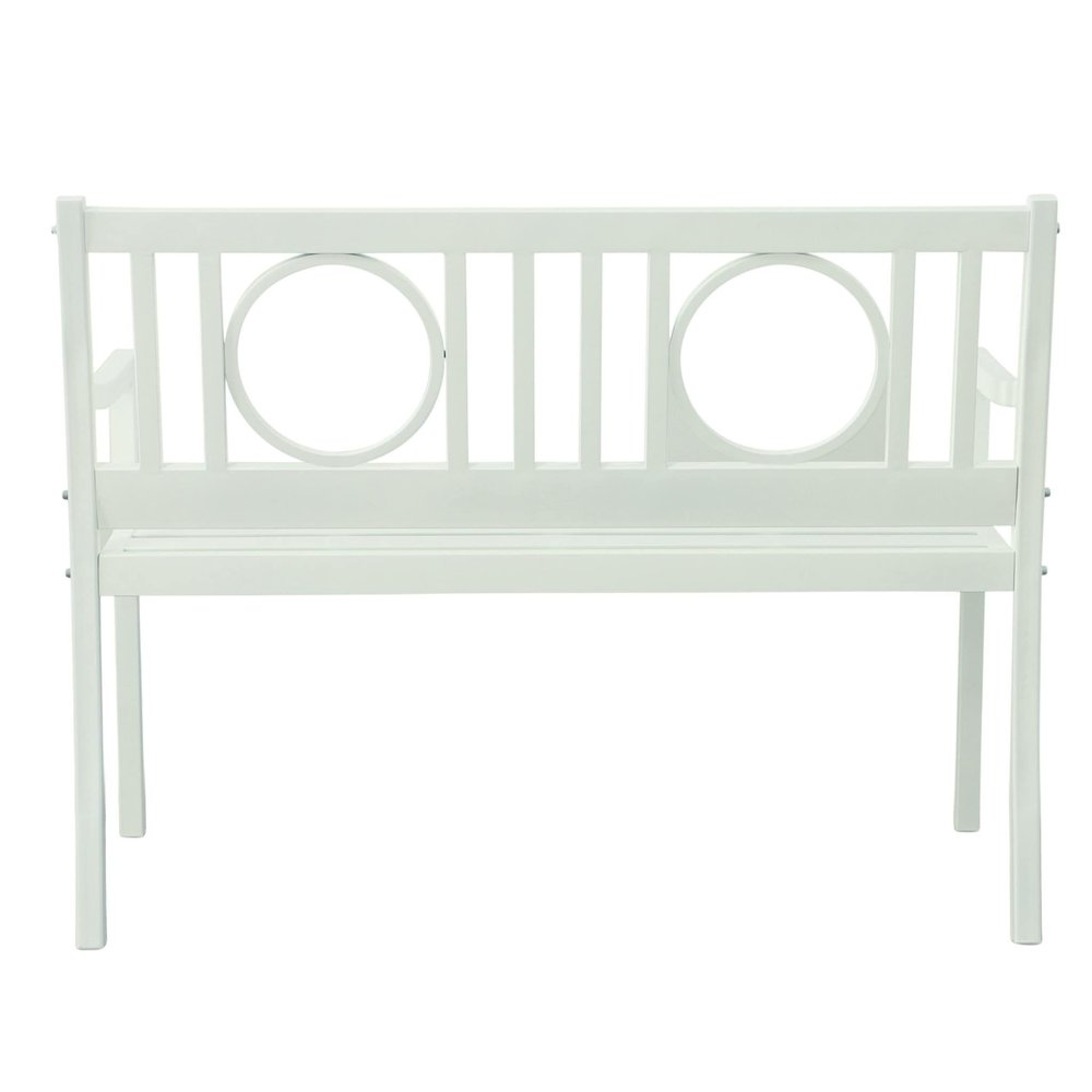 45" White Metal Garden Patio Bench HomeRoots