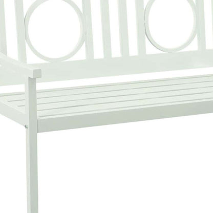 45" White Metal Garden Patio Bench HomeRoots