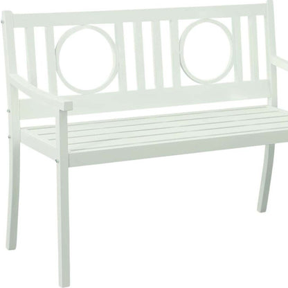 45" White Metal Garden Patio Bench HomeRoots