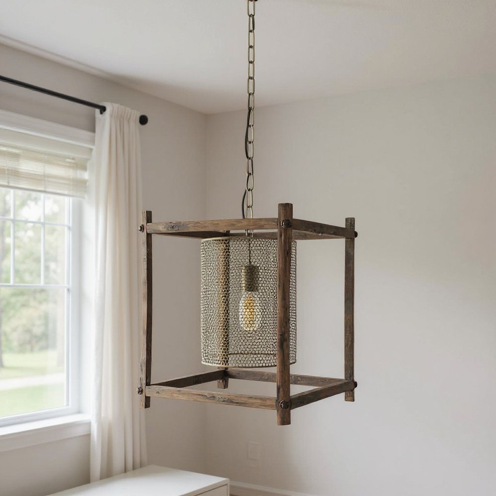 Gold Metal Single Dimmable Ceiling Light With Gold Shades HomeRoots
