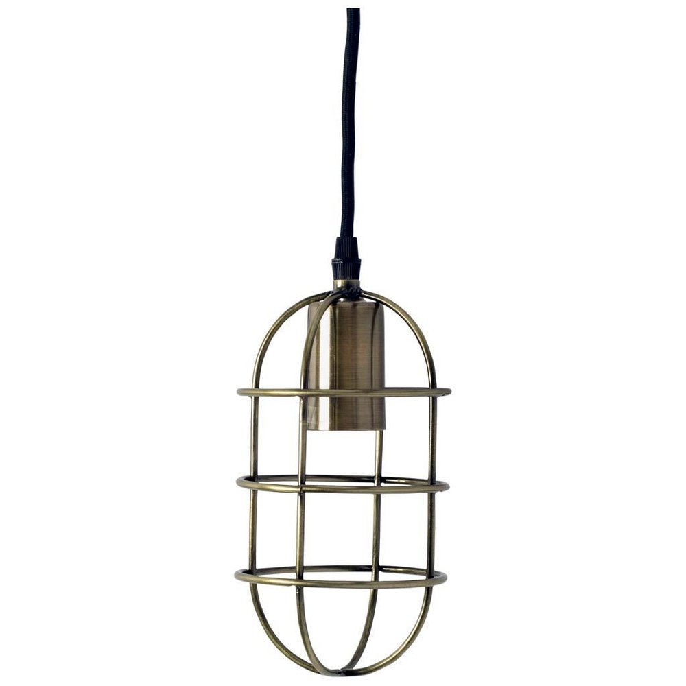 Gold Single Metal Dimmable Ceiling Light With Antiqued Brass Shades — view 1