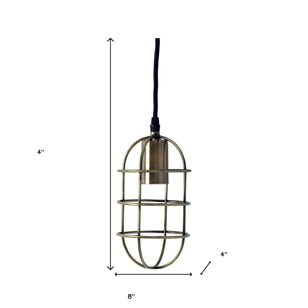Gold Single Metal Dimmable Ceiling Light With Antiqued Brass Shades HomeRoots