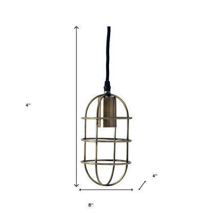 Gold Single Metal Dimmable Ceiling Light With Antiqued Brass Shades HomeRoots