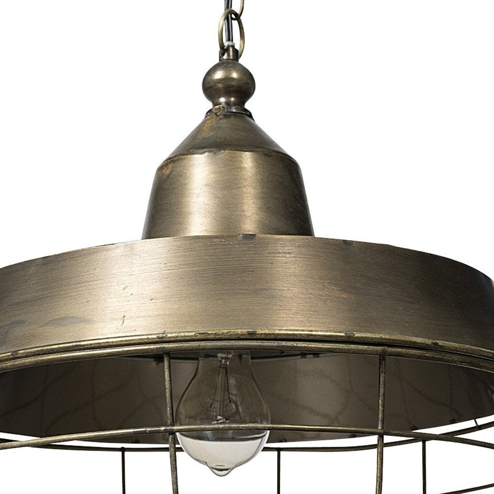 Gold Single Metal Dimmable Ceiling Light With Gold Shades — view 2