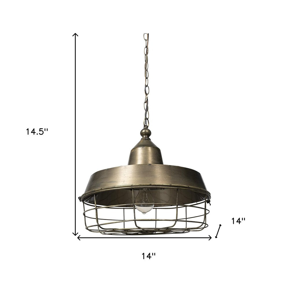 Gold Single Metal Dimmable Ceiling Light With Gold Shades — view 4