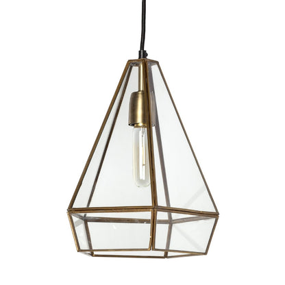 Clear And Gold Single Metal Dimmable Ceiling Light With Clear Shades HomeRoots