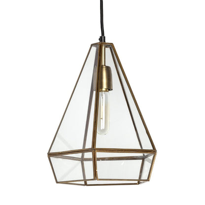 Clear And Gold Single Metal Dimmable Ceiling Light With Clear Shades HomeRoots