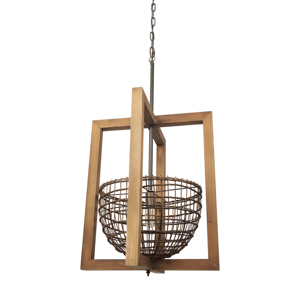 Brown Single Metal Dimmable Ceiling Light With Brown Shades — view 1