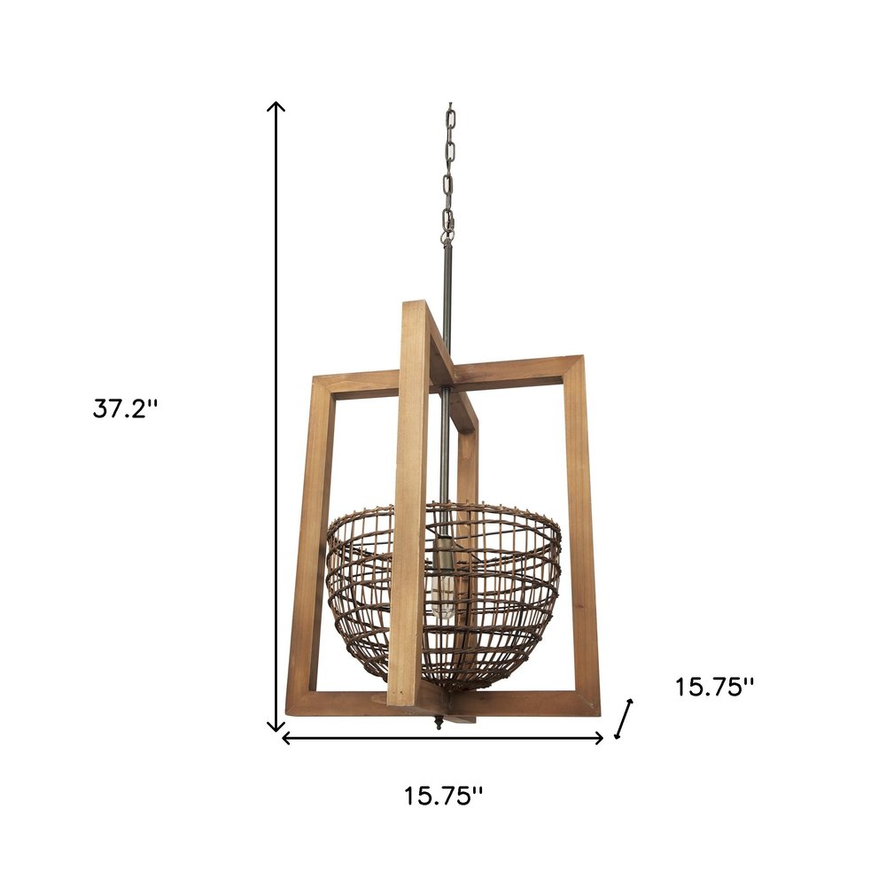 Brown Single Metal Dimmable Ceiling Light With Brown Shades — view 4
