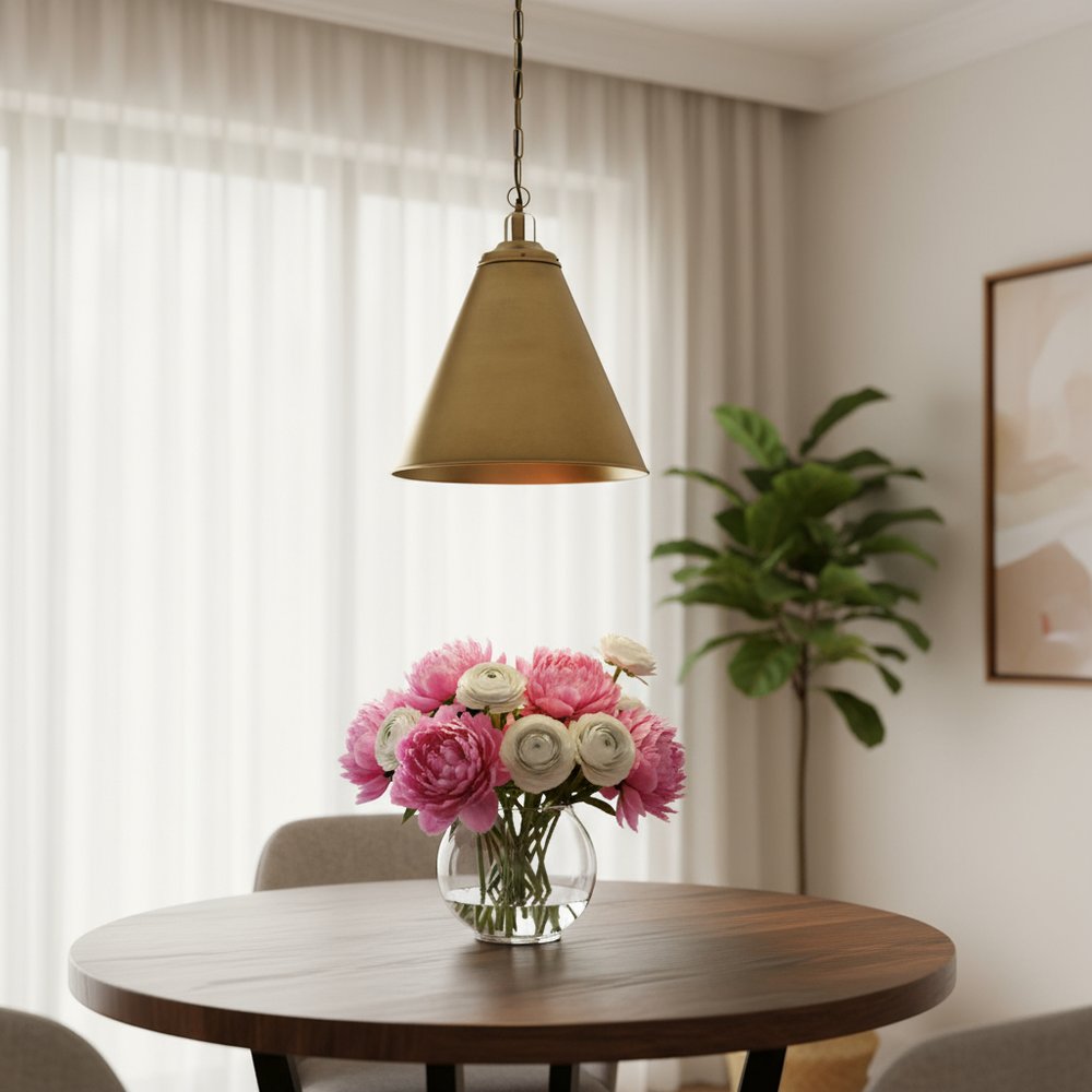 Gold Single Metal Dimmable Ceiling Light With Gold Shades — view 5