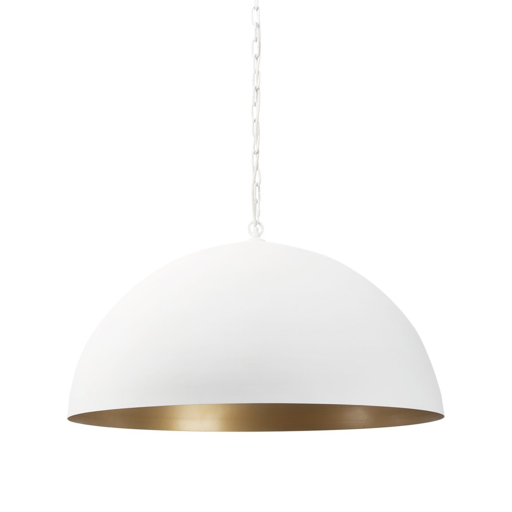 White Single Metal Dimmable Ceiling Light With White Shades — view 1