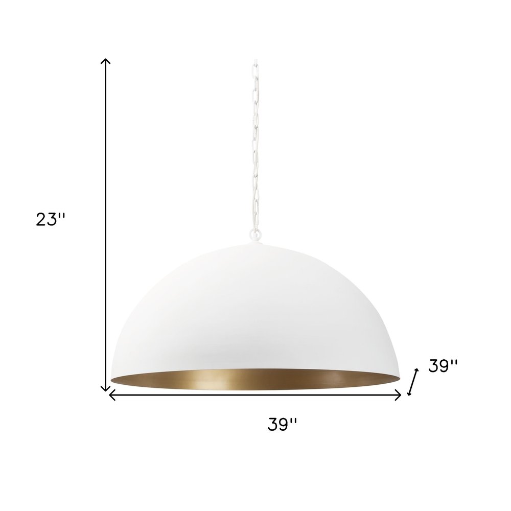 White Single Metal Dimmable Ceiling Light With White Shades — view 4