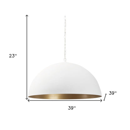 White Single Metal Dimmable Ceiling Light With White Shades
