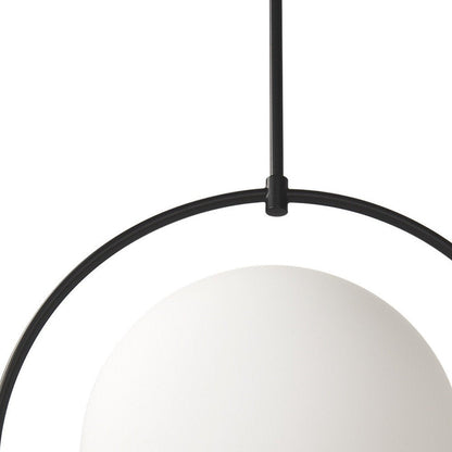 Black And White Single Metal Dimmable Ceiling Light With White Shades HomeRoots