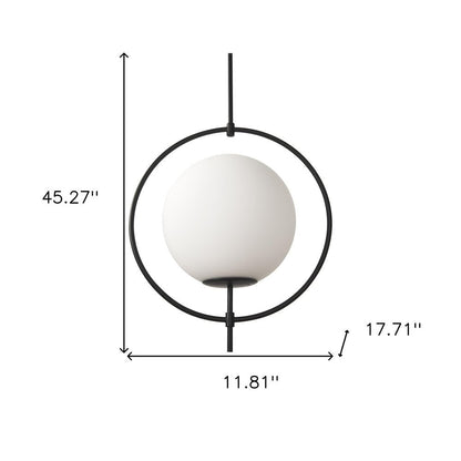 Black And White Single Metal Dimmable Ceiling Light With White Shades