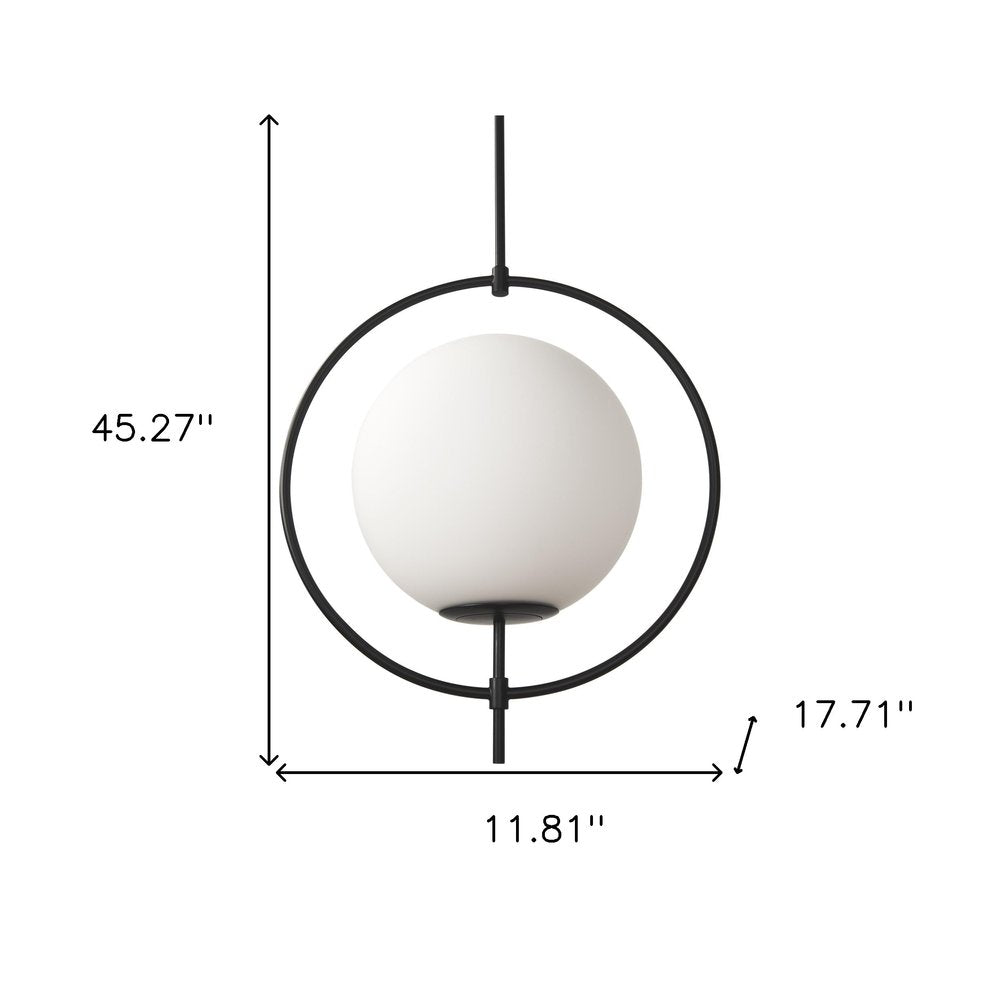Black And White Single Metal Dimmable Ceiling Light With White Shades — view 4