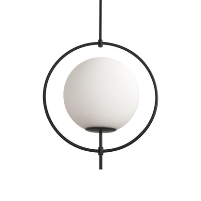 Black And White Single Metal Dimmable Ceiling Light With White Shades