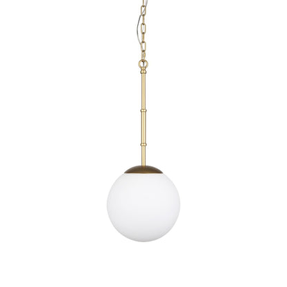 Gold And White Single Metal Dimmable Ceiling Light With White Shades HomeRoots