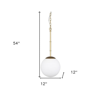 Gold And White Single Metal Dimmable Ceiling Light With White Shades HomeRoots