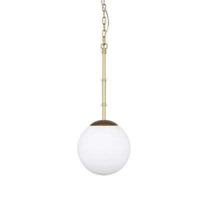 Gold And White Single Metal Dimmable Ceiling Light With White Shades HomeRoots