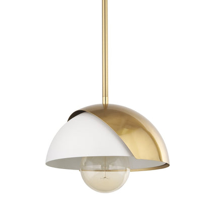 Brass And White Single Metal Dimmable Ceiling Light With White Shades HomeRoots
