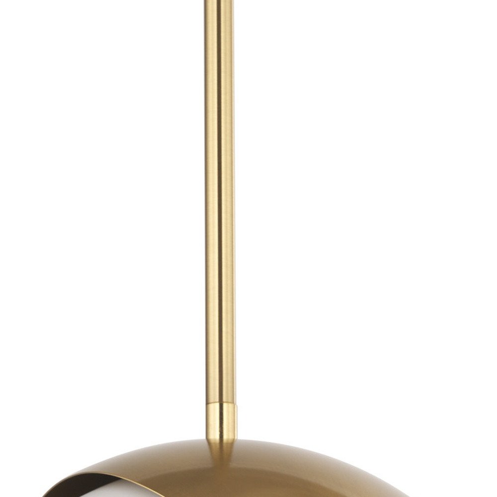 Brass And White Single Metal Dimmable Ceiling Light With White Shades — view 2