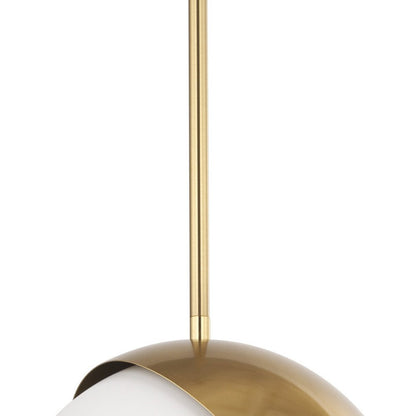 Brass And White Single Metal Dimmable Ceiling Light With White Shades HomeRoots