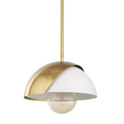 Brass And White Single Metal Dimmable Ceiling Light With White Shades HomeRoots