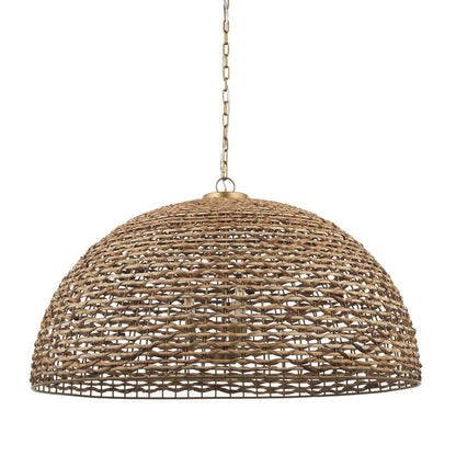 Brown Single Rattan Dimmable Ceiling Light With Brown Shades HomeRoots