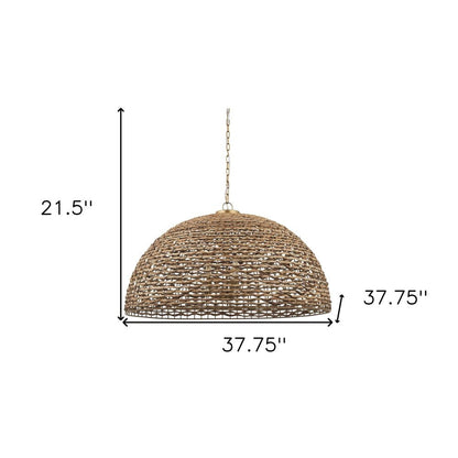 Brown Single Rattan Dimmable Ceiling Light With Brown Shades HomeRoots