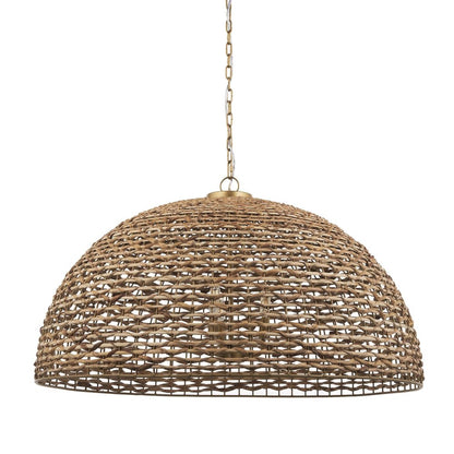 Brown Single Rattan Dimmable Ceiling Light With Brown Shades HomeRoots