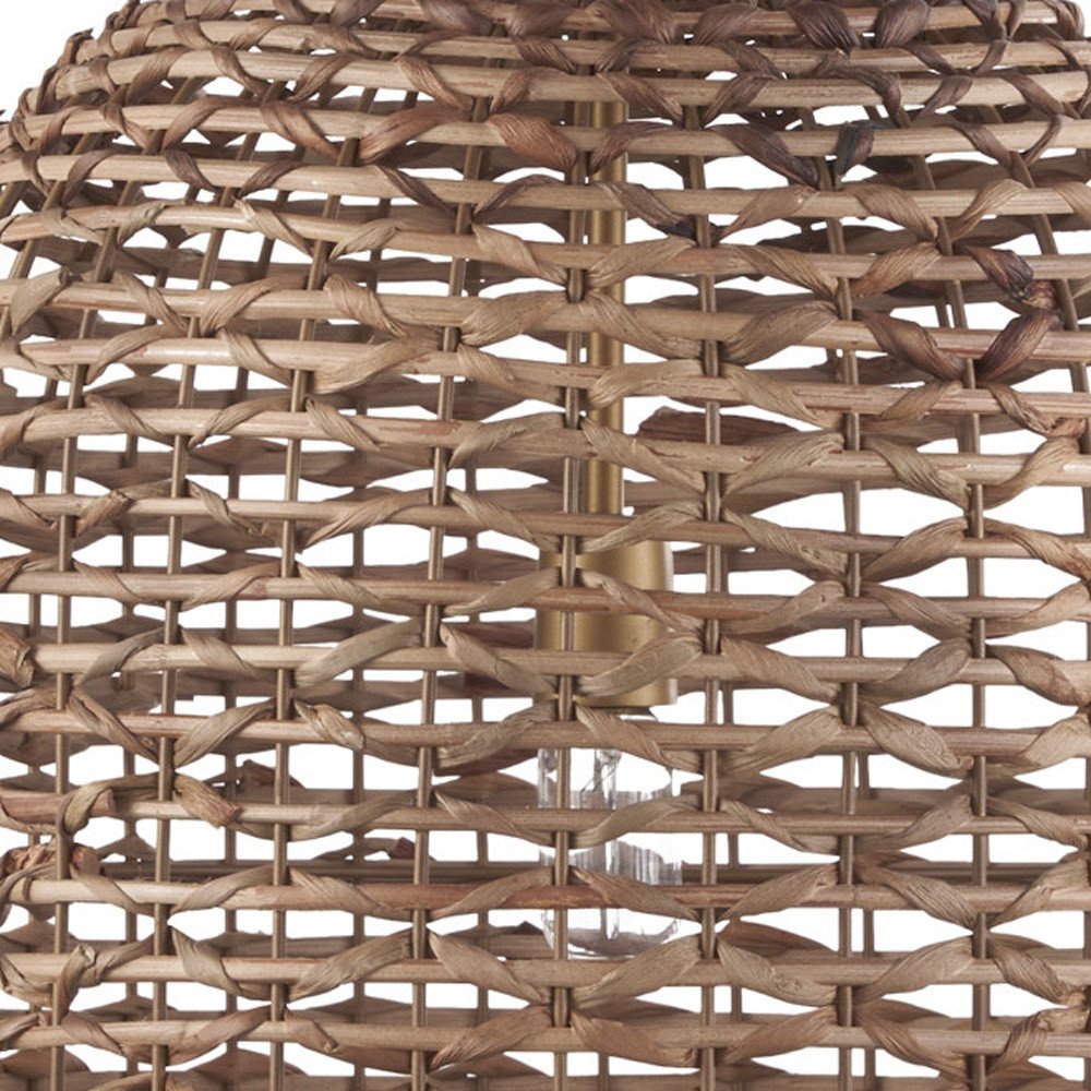 Brown Watergrass Rattan Dimmable Single Pendant Light — view 2