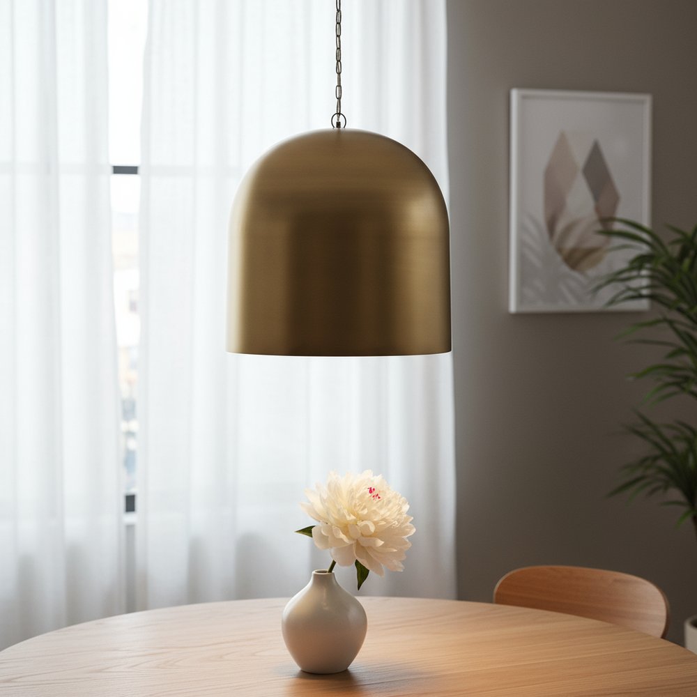 Gold Single Metal Dimmable Ceiling Light With Gold Shades — view 5