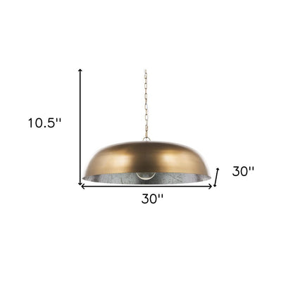 Gold Single Metal Dimmable Ceiling Light With Gold Shades HomeRoots