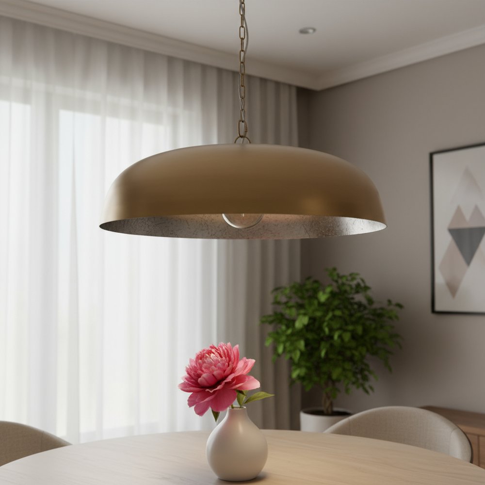 Gold Single Metal Dimmable Ceiling Light With Gold Shades — view 5
