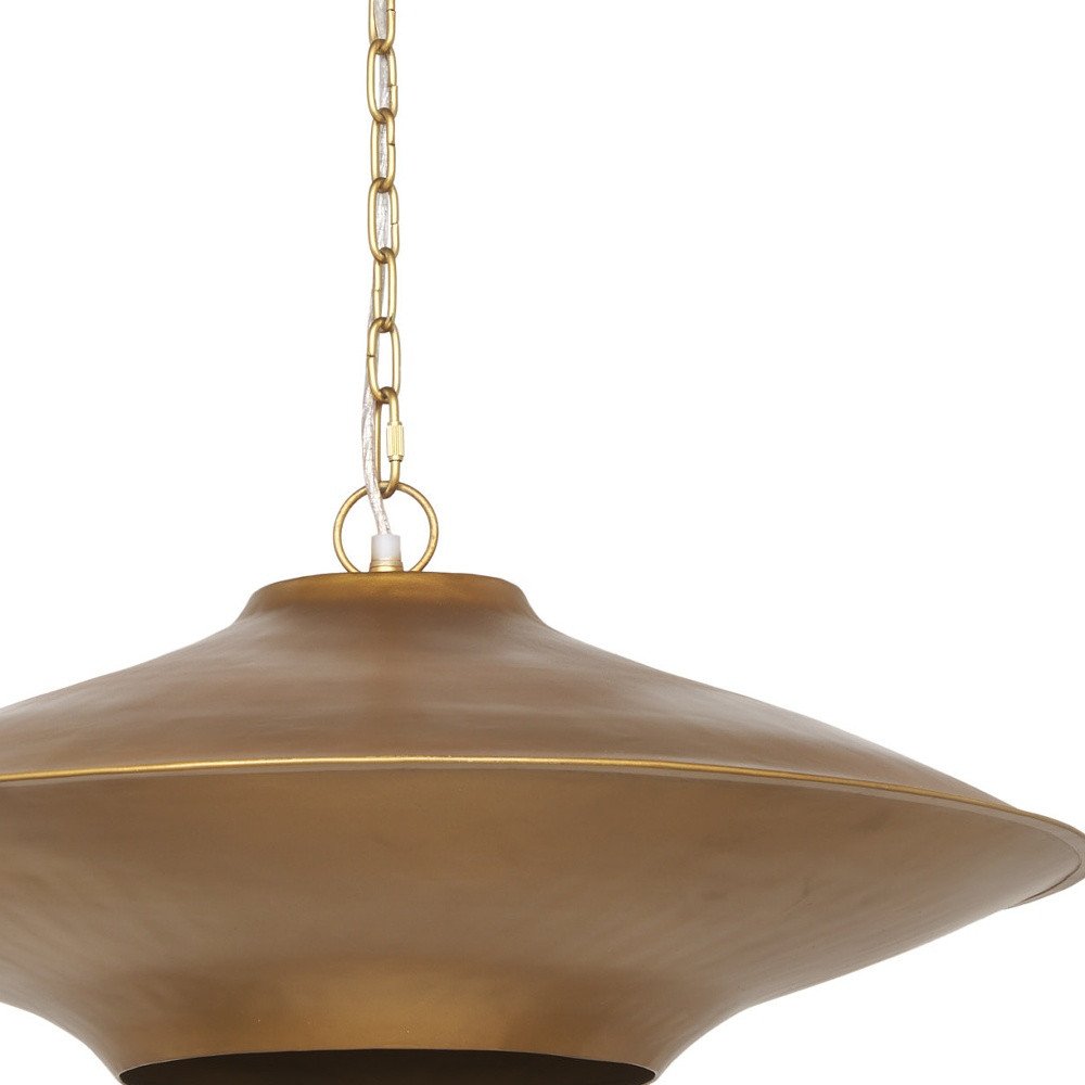 Gold Single Metal Dimmable Ceiling Light With Gold Shades — view 2